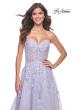 Picture of: Sweetheart Strapless Tulle A-Line Prom Dress with Lace Details in Light Periwinkle, Style: 32145, Main Picture