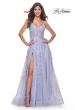 Picture of: Gorgeous Pastel Sequin Beaded Floral A-Line Tulle Dress in Light Periwinkle, Style: 32349, Main Picture