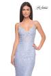 Picture of: Beaded Lace Long Dress with Illusion Bodice in Light Periwinkle, Style: 32434, Main Picture