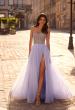 Picture of: Rhinestone Embellished Corset with Lace Up Back and Tulle Skirt in Light Periwinkle, Style 32703, Main Picture