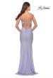 Picture of: Jeweled Modified Scoop Neck Jersey Dress with Open Back in Bright Colors in Light Periwinkle, Style: 31414, Detail Picture 8