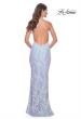 Picture of: Fitted Print Sequin Pastel Prom Dress in Light Periwinkle, Style: 31944, Detail Picture 8