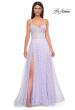 Picture of: Polka Dot Tulle Prom Dress with Sheer Corset Top in Light Periwinkle, Style 32716, Detail Picture 8