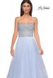 Picture of: Beautiful A-line Tulle Prom Dress with Pearl and Rhinestone Bodice in Light Periwinkle, Style 32875, Detail Picture 8