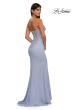 Picture of: Strapless Prom Dress with Ruching and Lace Detail Neckline and Back in Light Periwinkle, Style: 32981, Detail Picture 8