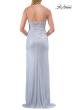 Picture of: Sheer Corset Fitted Gown with Slit and Ruched Detail in Light Periwinkle, Style: 33358, Detail Picture 8