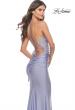 Picture of: Open Lace Up Back Long Gown with Lace Side Detail in Light Periwinkle, Style: 31365, Detail Picture 9