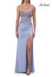 Picture of: Strapless Embellished Corset Gown with High Slit and Lace-Up Back in Light Periwinkle, Style: 33761, Detail Picture 9