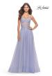 Picture of: Rhinestone Tulle Gown with Sheer Lace Bodice in Light Periwinkle, Style: 31367, Detail Picture 10