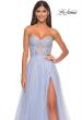 Picture of: Rhinestone Embellished A-line Tulle Gown with Corset Top in Light Periwinkle, Style: 32278, Detail Picture 10