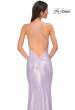 Picture of: Metallic Rhinestone Jersey Dress with Ruching and Low Back in Light Periwinkle, Style 32835, Detail Picture 10