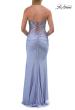 Picture of: Strapless Embellished Corset Gown with High Slit and Lace-Up Back in Light Periwinkle, Style: 33761, Detail Picture 10