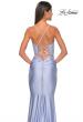 Picture of: Sheer Lace Bodice with Scallop Edge Jersey Long Dress in Light Periwinkle, Style: 31272, Detail Picture 11