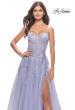 Picture of: Sweetheart Tulle Strapless Gown with Lace Applique in Light Periwinkle, Style: 31363, Detail Picture 11