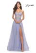 Picture of: Rhinestone Tulle Gown with Sheer Lace Bodice in Light Periwinkle, Style: 31367, Detail Picture 11