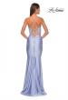 Picture of: Sheer Lace Bodice with Scallop Edge Jersey Long Dress in Light Periwinkle, Style: 31272, Detail Picture 12