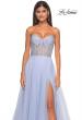 Picture of: Neon A-Line Tulle Prom Dress with Rhinestone Fishnet Bodice in Light Periwinkle, Style: 32445, Detail Picture 13