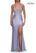 Picture of: Lace Corset Gown with High Slit and Lace-Up Back in Light Periwinkle, Style: 33505, Detail Picture 13