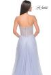 Picture of: Rhinestone A-Line Tulle Prom Dress with Illusion Bodice in Light Periwinkle, Style: 32146, Detail Picture 17