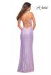 Picture of: Vibrant Wrap Style Sequin Dress with Slit in Light Periwinkle, Back Picture