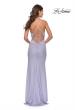 Picture of: Soft Jersey Dress with Knot Waist and Lace Up Back in Light Periwinkle, Style: 31169, Back Picture