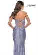 Picture of: Sweetheart Strapless Jersey Gown with Lace Sheer Bodice in Light Periwinkle, Style: 31180, Back Picture