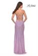 Picture of: Sequin Prom Dress with Ruching and Open Tie Back in Light Periwinkle, Style: 31349, Back Picture