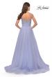 Picture of: Tulle Gown with Full Skirt and Rhinestone Bodice in Bright Colors in Light Periwinkle, Style: 31433, Back Picture