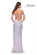 Picture of: Cowl Neck Stretch Sequin Dress with Slit in Light Periwinkle, Style: 31517, Back Picture