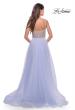 Picture of: Sheer Rhinestone Bodice A-Line Tulle Gown in Light Periwinkle, Style: 31578, Back Picture