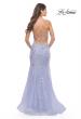 Picture of: Beautiful Mermaid Gown with Sequin Lace Details in Light Periwinkle, Style: 31581, Back Picture