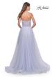 Picture of: Sweetheart Tulle and Rhinestone Prom Dress with Illusion Detail in Light Periwinkle, Style: 31997, Back Picture