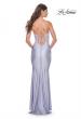 Picture of: Neon Ruched Jersey Dress with Illusion Corset Lace Top in Light Periwinkle, Style: 32322, Back Picture