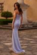 Picture of: Chic Ruched Prom Dress in Net Jersey in Light Periwinkle, Style 32383, Back Picture