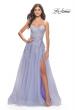 Picture of: Sweetheart Tulle Strapless Gown with Lace Applique in Light Periwinkle, Style: 31363, Detail Picture 1