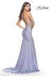 Picture of: Dramatic Rhinestone Dress with Sheer Details and Train in Bright Colors in Light Periwinkle, Style: 31403, Detail Picture 1