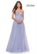 Picture of: Tulle Gown with Full Skirt and Rhinestone Bodice in Bright Colors in Light Periwinkle, Style: 31433, Detail Picture 1