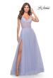 Picture of: Tulle A-line Prom Dress with Corset Sheer Bodice in Light Periwinkle, Style: 31502, Detail Picture 1