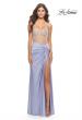 Picture of: Jersey Dress with Knot Detail and Sheer Rhinestone Bodice in Light Periwinkle, Style: 31556, Detail Picture 1