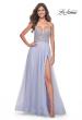 Picture of: Beautiful Rhinestone Beaded Illusion Top Tulle Prom Dress in Light Periwinkle, Style: 32020, Detail Picture 1