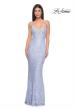 Picture of: Beaded Lace Long Dress with Illusion Bodice in Light Periwinkle, Style: 32434, Detail Picture 1