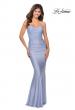 Picture of: Jersey Prom Dress with Lace Bodice and Rhinestones in Light Periwinkle, Style: 28558, Detail Picture 2