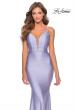 Picture of: Long Prom Dress with Knotted Detail and Lace Up Back in Light Periwinkle, Style: 28574, Detail Picture 2