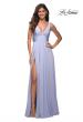 Picture of: Empire Waist Gown with Deep V Neckline in Light Periwinkle, Style: 30641, Detail Picture 2