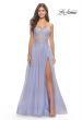Picture of: Rhinestone Tulle Gown with Sheer Lace Bodice in Light Periwinkle, Style: 31367, Detail Picture 2