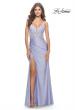 Picture of: Long Dress with Jersey Skirt and Lace Illusion Bodice in Neon in Light Periwinkle, Style: 31411, Detail Picture 2