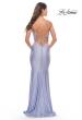 Picture of: Bedazzled Rhinestone Jersey Gown with Deep V Neckline in Neon in Light Periwinkle, Style: 31413, Detail Picture 2