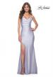 Picture of: Chic Jersey Dress with Draped Neck and Open Back in Light Periwinkle, Style: 31878, Detail Picture 2