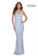 Picture of: Fitted Print Sequin Pastel Prom Dress in Light Periwinkle, Style: 31944, Detail Picture 2
