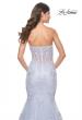 Picture of: Mermaid Strapless Dress with Illusion Bodice and Lace Applique in Light Periwinkle, Style: 32214, Detail Picture 2